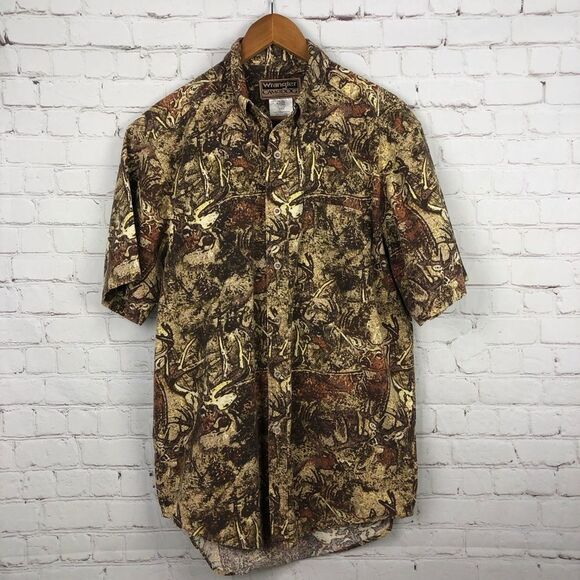 Wrangler CamoDog Camouflage Short Sleeve Top Men's Sz Medium - Picture 2 of 8